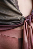 Foil Ombre Collar Neckline with Pants Set