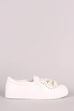 Bamboo Faux Jewels And Pearls Embellished Slip-On Sneaker
