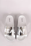 Qupid REAL AF Metallic Slide Sandal
