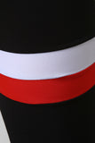 Colorblock Off Shoulder Crop Top With Leggings Set