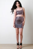 Square Holographic Two Piece Dress