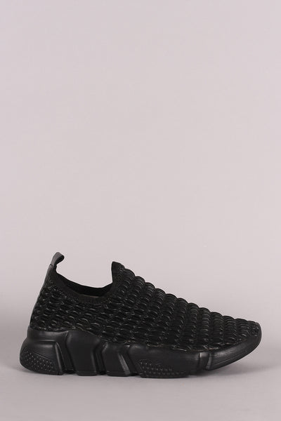 Quilted Vegan Leather Slip On Sneaker