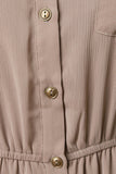 Button-Up Ruched Waist Sleeveless Maxi Dress