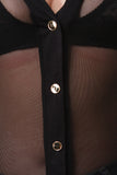 Semi-Sheer Button-Up Long Sleeve Maxi Top