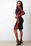 Jersey Knit Striped Bodycon Dress