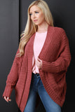 Soft Cable Sweater Knit Open Front Cardigan