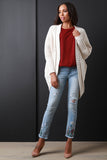 Soft Cable Sweater Knit Open Front Cardigan