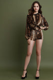 Velvet Reptile Print Crop Sweater and Shorts Set