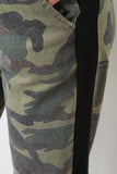 Side Stripe Camouflage Print Pants