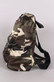 Camouflage Print Satin Backpack