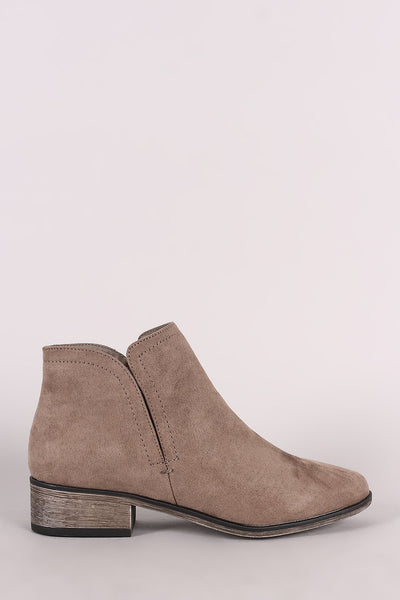 Bamboo Suede Side Slit Booties
