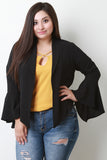 Open Front Bell Sleeve Cardigan