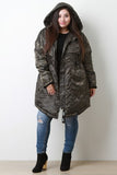 Camouflage Hooded Puffer Parka