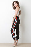 Striped Sides High Waisted Jogger