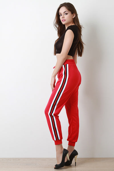 Striped Sides High Waisted Jogger