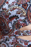 Side Cutout Paisley One-Shoulder Dress