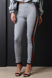 Striped Sides High Waisted Taper Pants