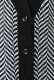 Chevron Sweater Knit Longline Cardigan