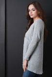 Oversized Knit Long Sleeves Pocket Sweater Top