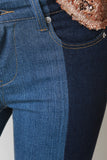 Two-Tone Skinny Denim Jeans