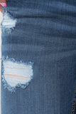 Distressed Frayed Hem Skinny Denim Jeans