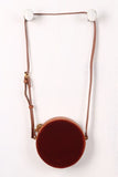 Embossed Croco And Velvet Circle Crossbody Canteen Bag
