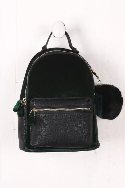 Colorblock Velvet Mini Backpack