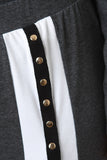 Stripe Snap Buttons Long Sleeves Sweatshirt