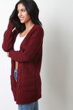 Cable Knit Open Front Longline Cardigan