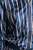 Striped Velvet Zip-Up Track Suit Set