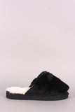 Faux Fur Animal Ear Slip-On Mule Slipper