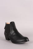 Elastic Gore Block Heeled Chelsea Ankle Boots
