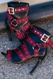 Feminist Ribbon Harness Leather Stiletto Booties
