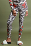 Rosette And Leopard Skinny Track Pants