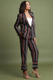 Striped Blazer Suit Set