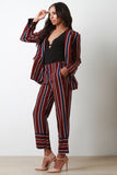 Striped Blazer Suit Set