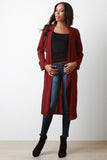 Open Front Chiffon Trench Coat