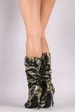 Liliana Sequin Embellished Slouchy Pointy Toe Stiletto Boots