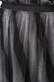 Accordion-Pleated Metallic Stripe Maxi Skirt