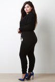 Ruched Sleeves Sweatshirt With Jogger Pants Set
