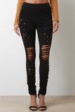 Sphere Studded Distressed Knit Jogger Pants