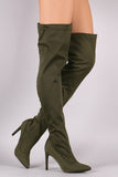 Pointy Toe Stiletto Over-The-Knee Nylon Boots