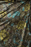 Floral Velvet Self Wrap Midi Dress