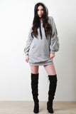 Ruched Statement Sleeve Oversized Hoodie Dress