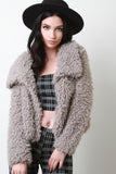 Shaggy Faux Shearling Button Up Jacket