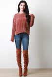 Long Sleeves Chenille Knit Sweater