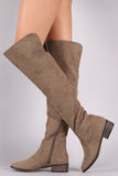 Bamboo Suede Back Slit Over-The-Knee Riding Boots