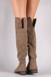 Bamboo Suede Back Slit Over-The-Knee Riding Boots