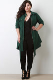 Button Accent Waist Sash Fit And Flare Jacket
