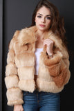 Faux Fur Quilted Collared Jacket